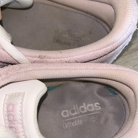 Adidas VL Court 2.0 Suede Casual Trainers Sneakers F35128 Pink & White - 11 - Picture 8 of 11